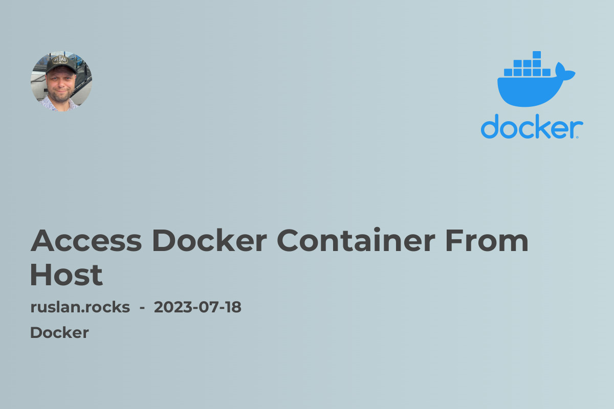 Access Docker Container From Host