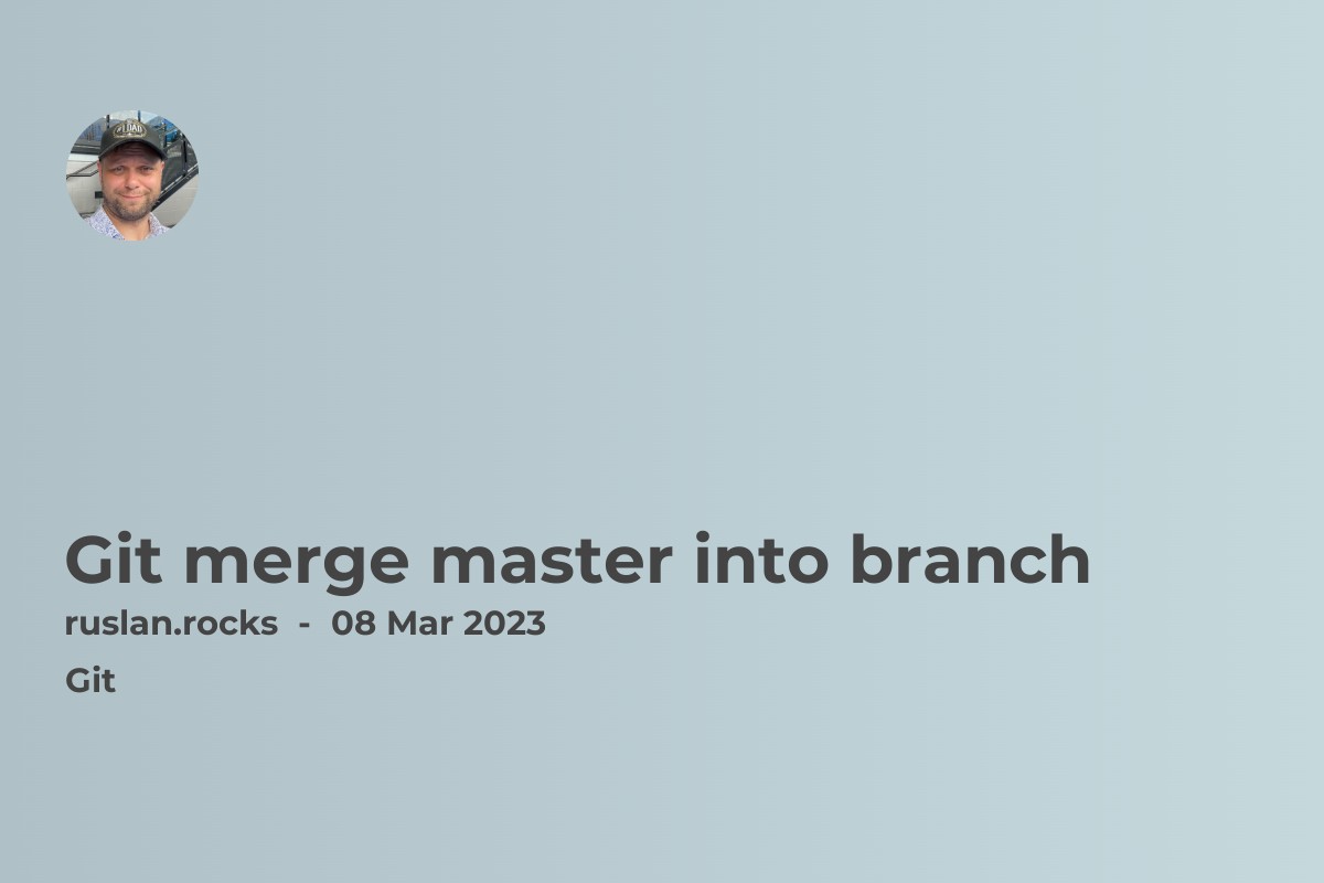 Git merge master into branch