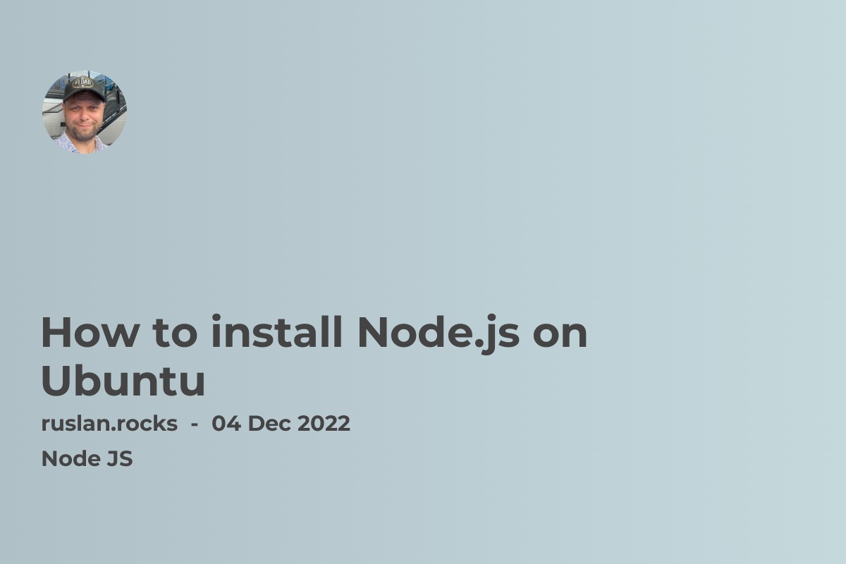 How to install Node.js on Ubuntu