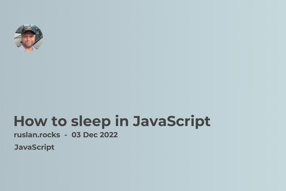 How to sleep in JavaScript