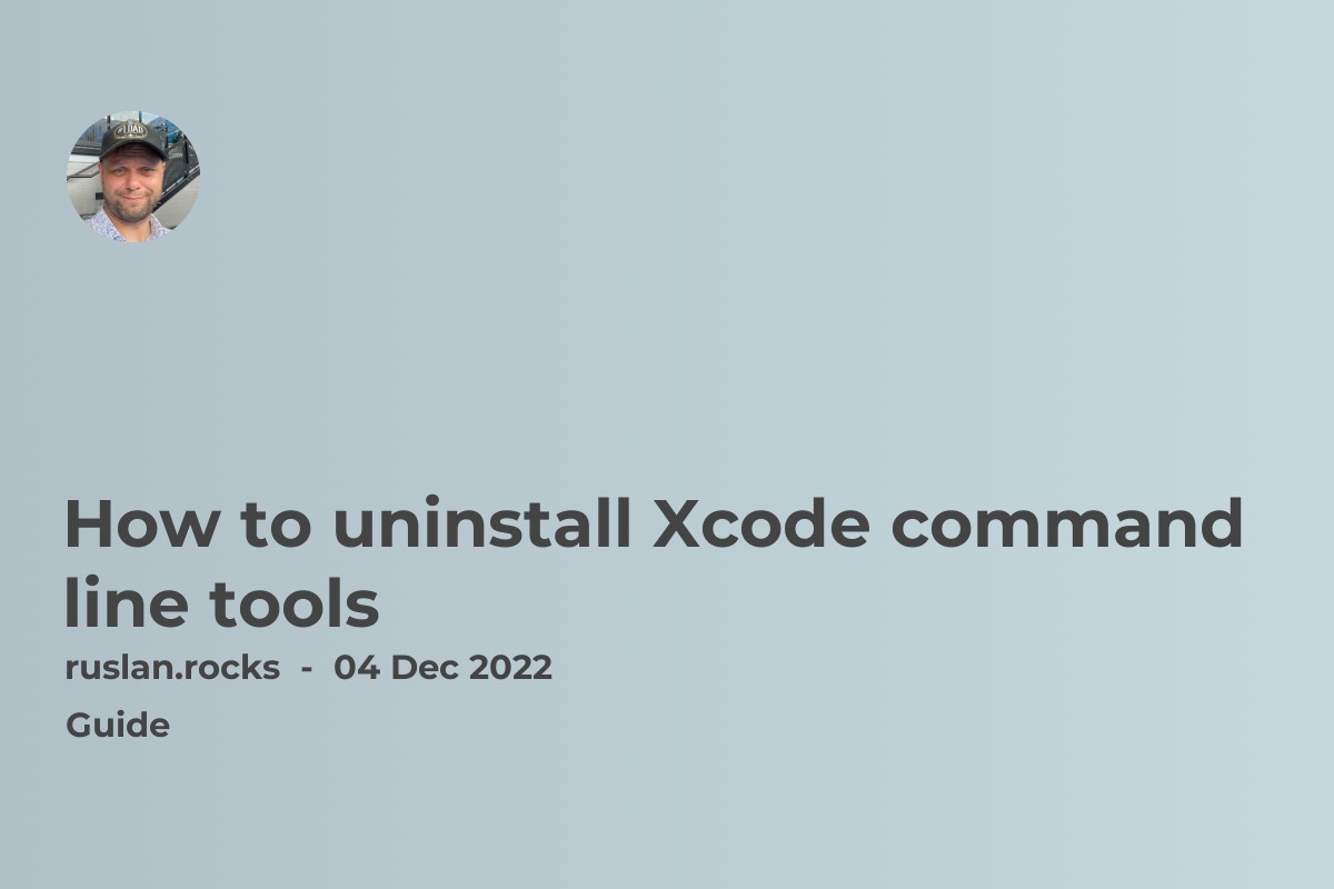 How to uninstall Xcode command line tools