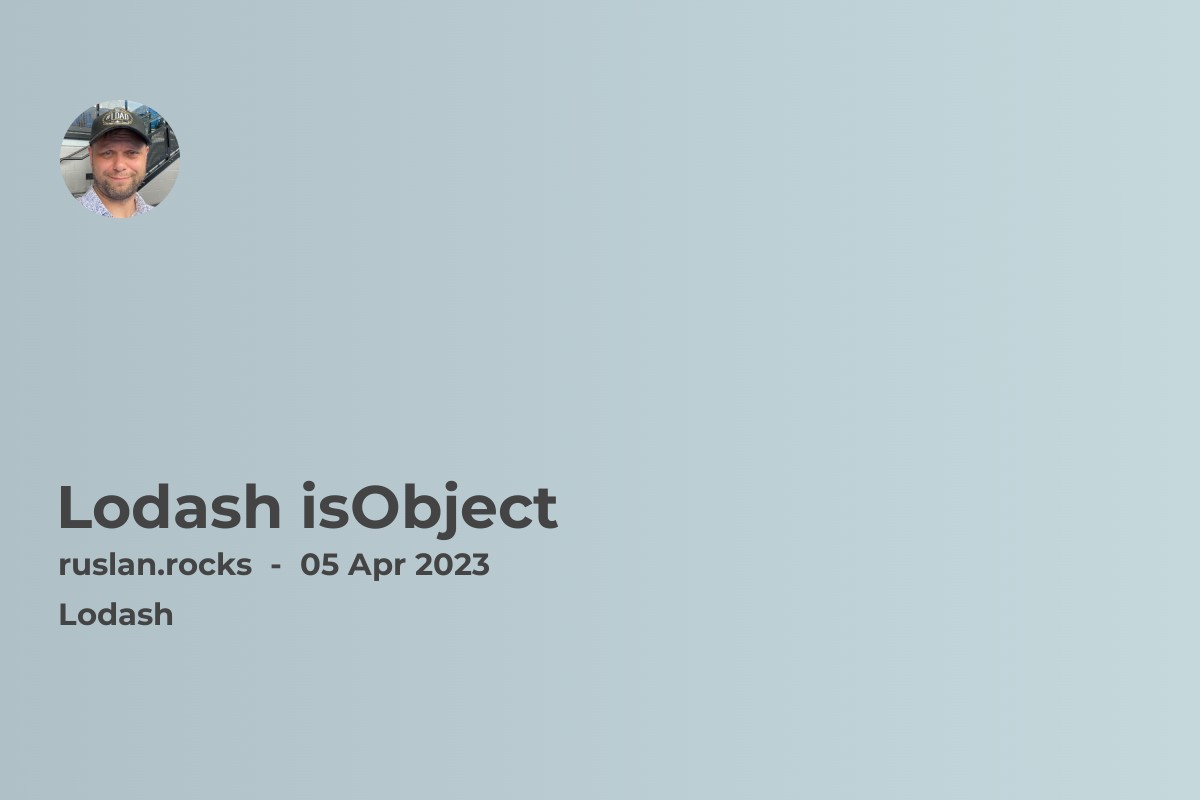 Lodash isObject