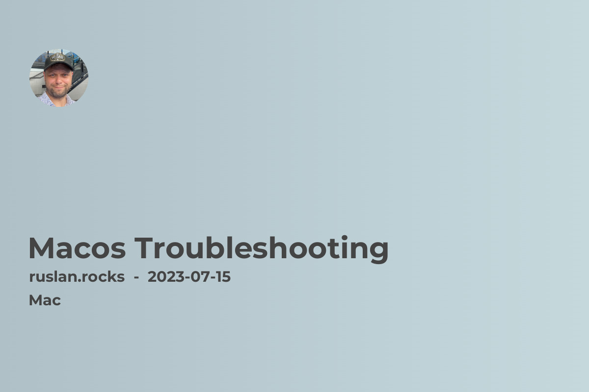 Macos Troubleshooting