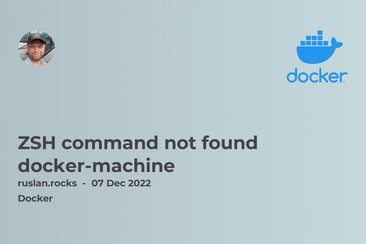 ZSH command not found docker-machine