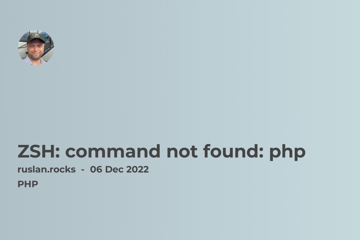 ZSH: command not found: php